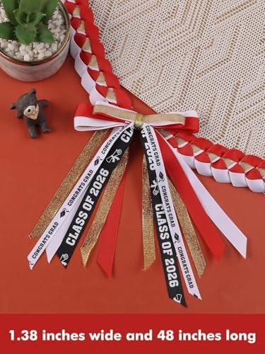 TFTAFAN Graduation Ribbon Lei Graduation Leis Necklace Class of 2026 Graduation Necklace Braided Necklace Graduation Gift Party Accessories for Women and Men - Image 4