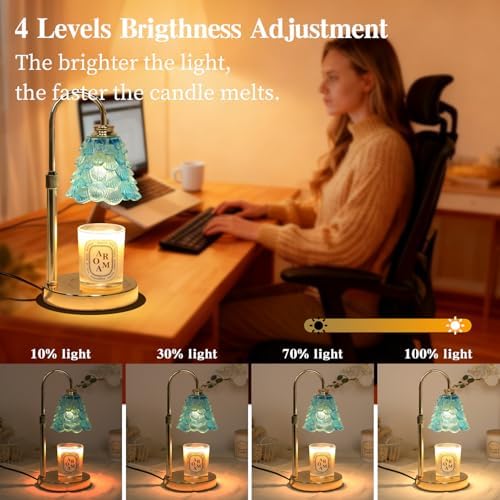 GEEZO Fragrance Candle Warmer Lamp，Electric Candle Warmer with Timer & Dimmer，Mom Christmas Birthday Gifts for Women, House Warming Gifts New Home Bedroom Decor - Image 4