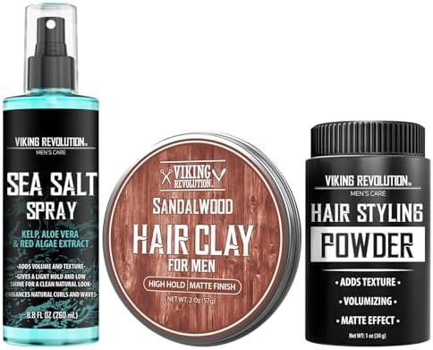 Viking Revolution Hair Styling Kit - Sea Salt, Clay & Powder - 3pc Set by VikingRevolution