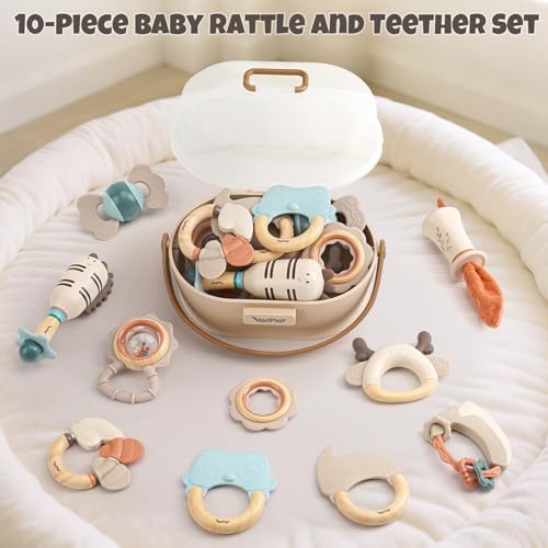 Baby Rattles & Teethers Set, Baby Toys 0-6 Months, Teething Toys 3-6 Months - Image 4