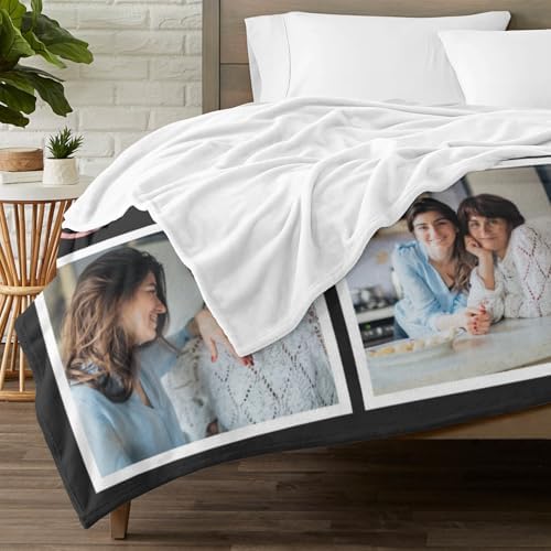 inkArts Custom Mom Blanket with 5 Photos Personalized Blanket with Pictures Customized Throw Gifts for Mom Grandma Photo Throw Blanket for Birthday Mother's Day, 15 Colors Available - Image 7