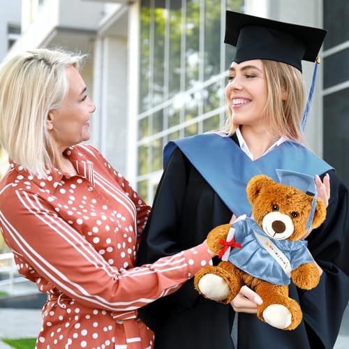 Foilswirl Graduation Bear 2026 with Gown Cap Tassel 14” Sky Blue Graduation Stuffed Animal Plush Bear Toy for Class of 2026 Prek Preschool Kindergarten High School College Graduate Gift - Image 3