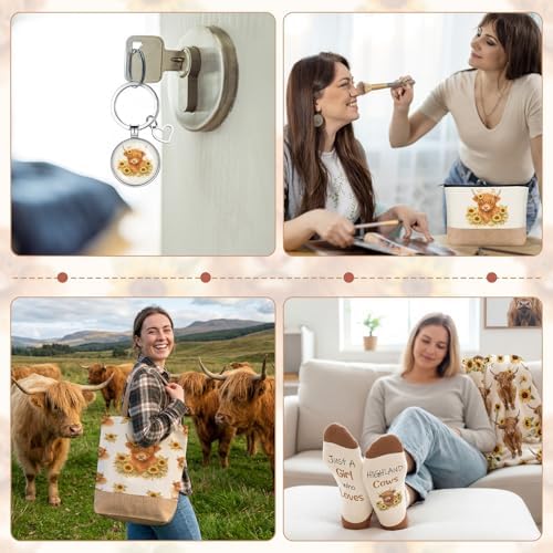 Sadnyy 6 Pcs Highland Cow Gift Sets for Women Unique Highland Cow Gift Set - Image 2
