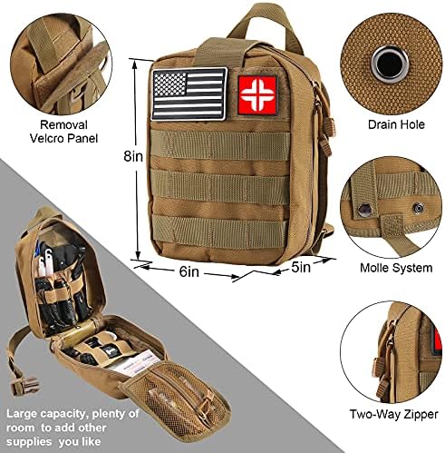 LUXMOM Emergency Survival Kit and First Aid Kit, 142Pcs Professional Survival Gear and Supplies Equipment with Molle Pouch, Gift for Christmas Men Dad Husband Camping Hiking Hunting Outdoor Adventure - Image 6
