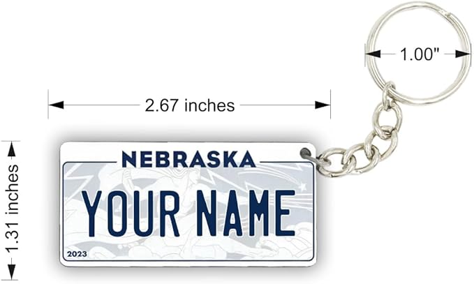 License Plate Keychain - Personalized - All States Multicolor