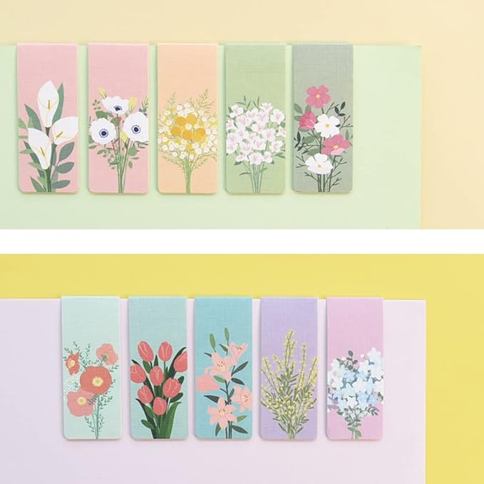 Monolike Magnetic Bookmarks Flower for You ver.1 + ver.2, 10 Pieces