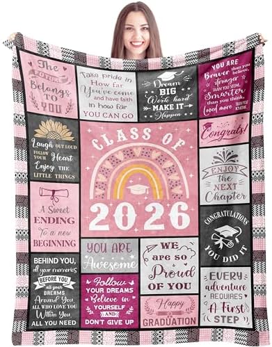 Graduation Gifts 2026 Blanket 60"x50", Class of 2026 High School College Masters Degree Graduation Gifts for Her Women, Graduation Gift Ideas by Mcurore