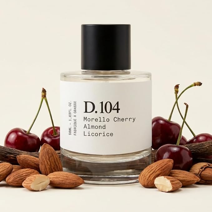 – D.104 – Eau de Parfum Inspired by G L.a P.etite R.obe, Made in Grasse (France), Long-Lasting Perfume for Women, Cherry & Almond, Vegan – Spray 50 ml | 1.7 fl. oz.