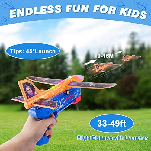 Fuwidvia 4 Pack Airplane Launcher Toys 13.2'', 2 Flight Modes - Image 2