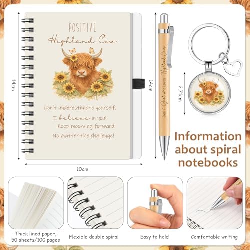 Sadnyy 6 Pcs Highland Cow Gift Sets for Women Unique Highland Cow Gift Set - Image 6