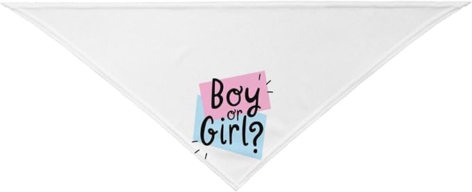 He Or She What Will It Be? Gender Reveal/Baby Announcement Dog Bandana,Pet Neckerchief for Pets Daily Wear Photo Prop Party Supplies (White -1)
