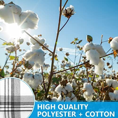 URAQT Men's Handkerchiefs, 12 Pack Gents Hankies, Mens Premium Handkerchiefs Cotton White Pocket Square Hanks for Men Women
