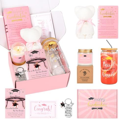 JOYOFUN 2026 Graduation Gifts for Women, Class of 2026 Grad Gift Box Set, College High School Graduation Present Basket for Women Daughter Sister Teacher Nurse Graduates Friends（Pink） by JOYOFUN