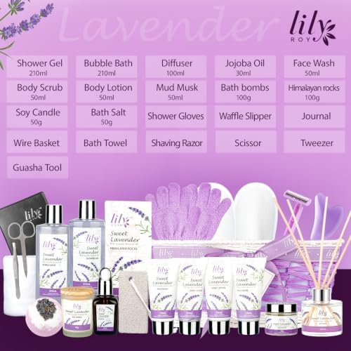 22Pcs Spa Gifts for Mom, Perfect Lavender Bath Spa Gift Baskets for Women - Image 3