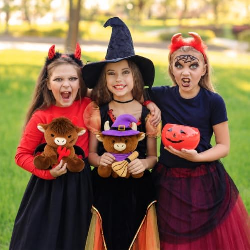 Halloween Highland Cow Stuffed Animal -8.8inch Witch Hat Cow Stuffy Plush - Image 6