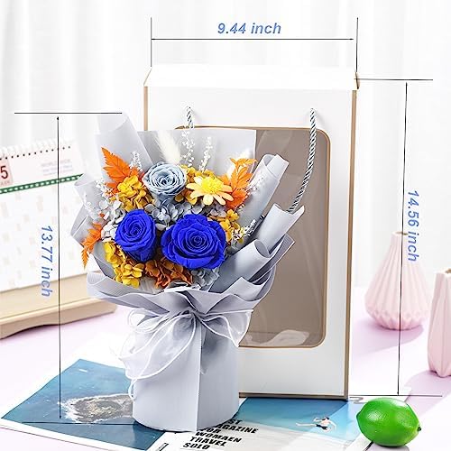 lovenfold Flowers for Delivery Prime,Preserved Flowers Bouquets,Blue Rose Bouquets That Last 1-3 Years,Birthday Flowers Gifts for Women Mom Grandma Wife Friends - Image 2