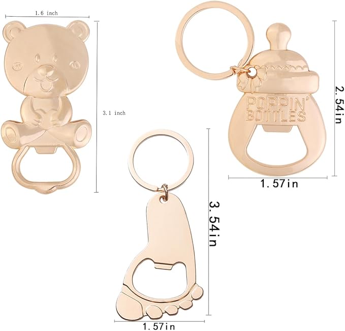 24 pcs Bear Bottle Opener Baby Shower Favors,Baby Shower Return Gifts for Guest Baby Shower Souvenir Supplies Parent to Be Party Souvenirs Gift with Exquisite Packaging Decorations (24, Blue-M)