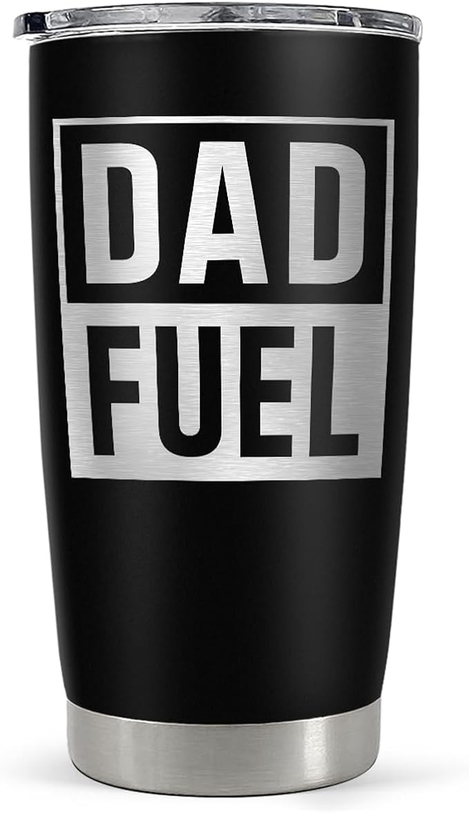SANDJEST Dad Tumbler 20oz, Dad Fuel Stainless Steel Insulated Tumblers, Coffee Mug Cup for Best Dads from Daughter Son, Gifts for Birthday Christmas Fathers Day