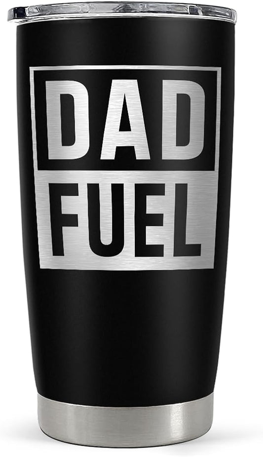 SANDJEST Dad Tumbler 20oz, Dad Fuel Stainless Steel Insulated Tumblers, Coffee Mug Cup for Best Dads from Daughter Son, Gifts for Birthday Christmas Fathers Day