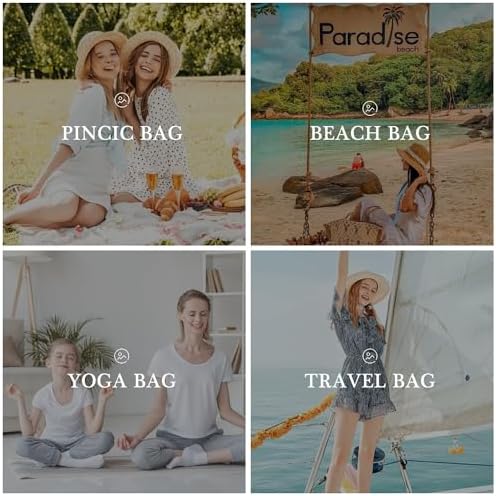 YOOLIFE Beach Bags for Women - Travel Canvas Beach Tote, Pool Waterproof Bag, Travel Essentials, Gifts for Women Birthday - Image 6