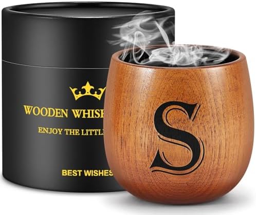 Birthday Gifts for Men, Initial Whiskey Glasses Personalized Gifts for Men by Astonlink