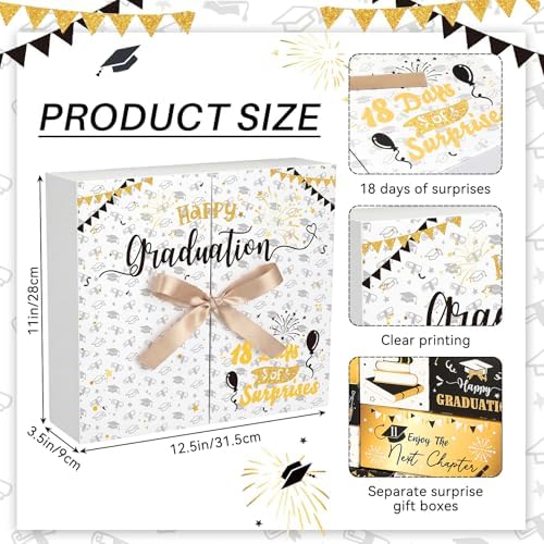 Graduation Advent Calendar 2026 Grad Empty Gift Box, Black Gold - Image 2