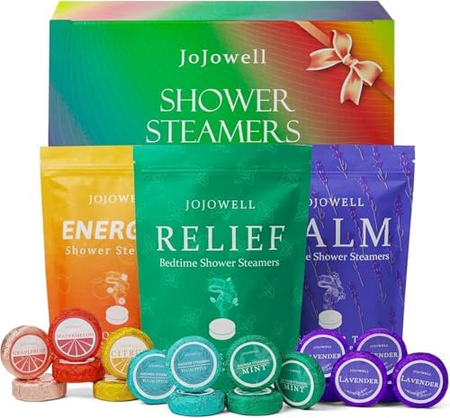 JoJowell Shower Steamers Aromatherapy - 18 Pack Birthday Gifts for Women, Mom Wife Her Teens, Christmas Stocking Stuffers, Self Care with Natural Essential Oils Relaxation Home SPA by JOJOWELL