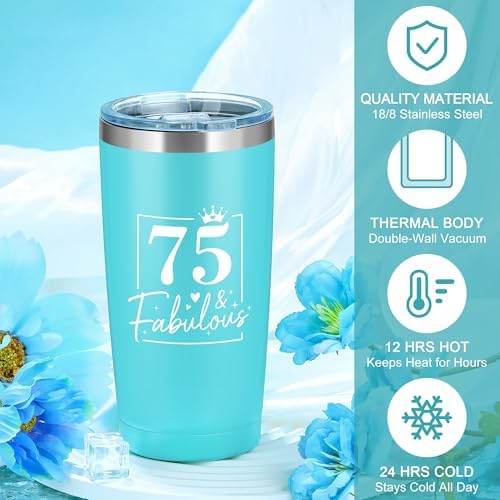 75th Birthday Gifts for Women Unique Gift for 75 Year Old Woman Cool 75 Year Old Birthday Gifts for Women 1951 Accessories for Woman Happy 75th Decorations Gift Ideas for Mom with Tumbler Tote Bag - Image 2