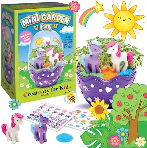 Creativity for Kids Mini Garden: Pony Terrarium Kit | Summer Crafts for Kids | Horse Gifts for Girls, Crafts for Kids and Girl Toys & Birthday Gift Ideas for Girls (Ages 6+) by CreativityforKids