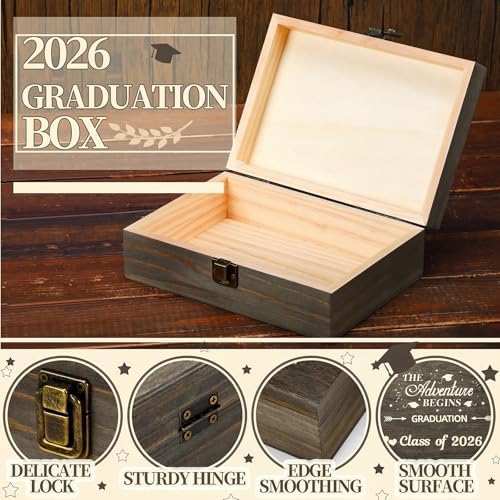 Graduation Memory Keepsake Box with Photo Custom 2026 Large Grad Card Box with Customized Picture Gift for Him Her for Graduate Grad High School Party(Black,Stylish) - Image 2