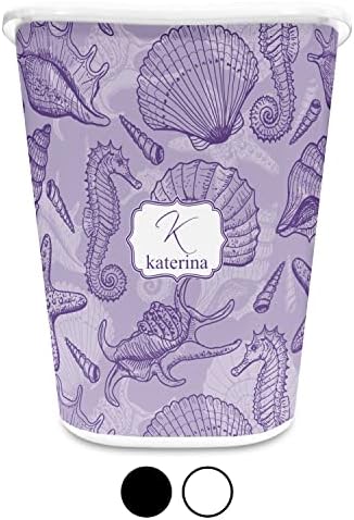 RNK Shops Personalized Sea Shells Waste Basket - Single Sided (Black) - Image 4