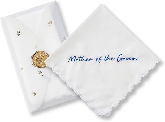 Truliva Wedding Gifts: Mother & Father of the Bride Handkerchiefs, Something Blue