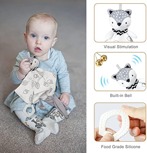 Baby Shower Gifts, Baby Boy Gifts Basket Includes Newborn Blanket Baby Lovey Security Blanket Wooden Rattle Toy, Funny Baby Bibs Socks & Greeting Card - Baby Gift Set Newborn Shower Basket - Image 6