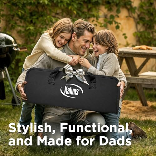 Kaluns Grilling Accessories, Dad Gifts for Christmas, Heavy Duty Stainless Steel Grill Set BBQ Grill Accessories for Outdoor Grill with Meat Thermometer, Case and Apron - Image 3