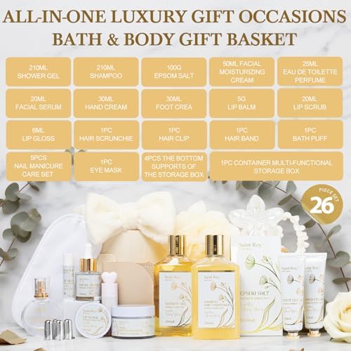 23Pcs Bath and Body Vanilla YLANG YLANG Gifts for Women, Spa Gift Basket - Image 2