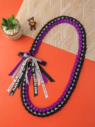 TFTAFAN Graduation Ribbon Lei Graduation Leis Necklace Class of 2026 Graduation Necklace Braided Necklace Graduation Gift Party Accessories for Women and Men - Image 5