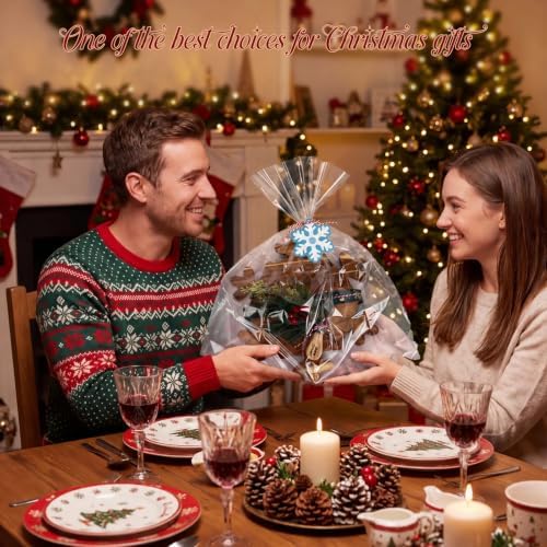 7 Pcs Christmas Cutting Board Gift Set with Cheese Knife,Snowflake - Image 7