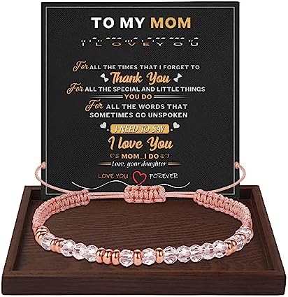Morse Code Bracelets for Women Mothers Day Gifts 2026 Graduation Gifts Mom Birthday Gift Pink Braided Bracelets Teen Trendy Stuff Inspirational Best Friend Birthday Gifts for Daughter Girlfriend Christmas Stocking Stuffers Jewelry by BTYSUN