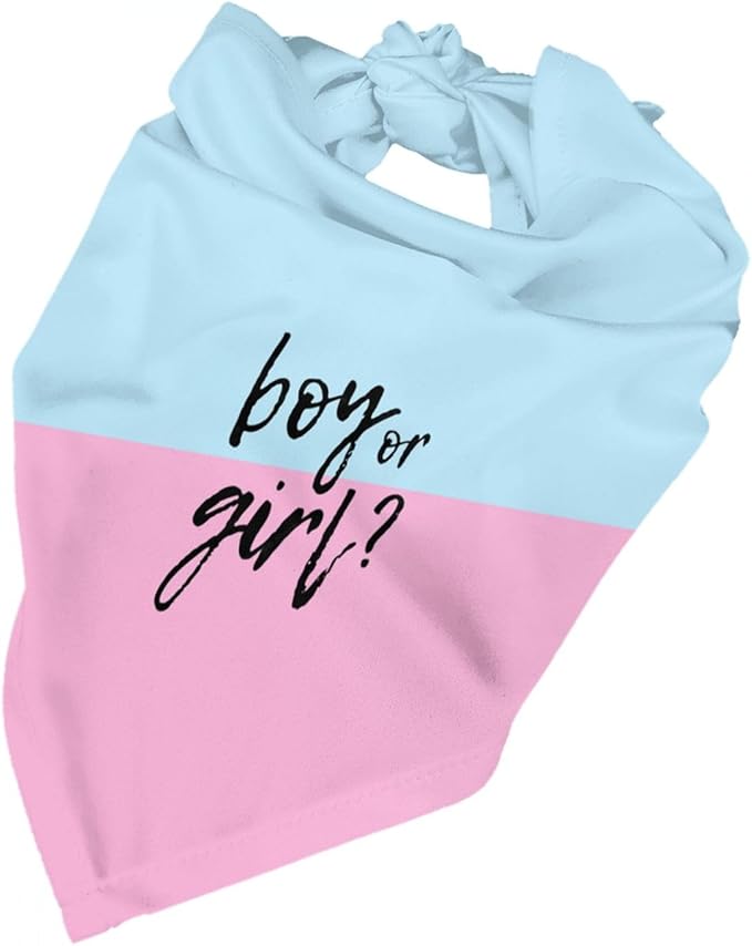 He Or She What Will It Be? Gender Reveal/Baby Announcement Dog Bandana,Pet Neckerchief for Pets Daily Wear Photo Prop Party Supplies (boy or Girl)