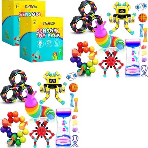 30Pack Fidget Toys Bulk for Adult Kids Age 5-7, 8-12, Sensory Autism Travel Must Have ADHD Autistic Figette Classroom Treasure Prize Box School Must Have Stress Anxiety Easter Basket Stuffers Gifts by DrKbder