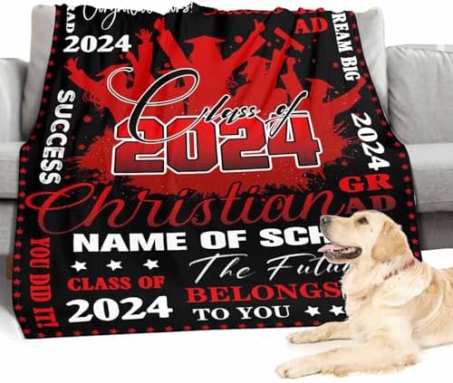 Graduation Gift Card Box Personalized Graduation 2024 Blanket Graduation Gifts Men Blanket Pictures Customized College Graduation Gifts for Him/Her Graduation Gifts Men 80x70inch - Image 4