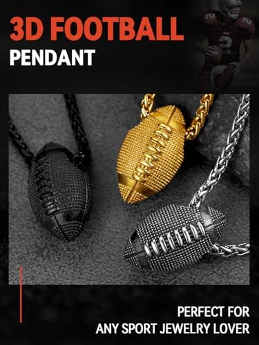 FaithHeart Sports Necklace for Men Women, Stainless Steel Gold Plated 3D Football/Soccer/Basketball/Volleyball Pendant Jewelry with Delicate Gift Packaging - Image 4