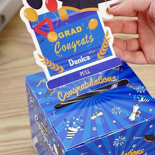callie Personalized Graduation Money Box for Cash Gift Pull, Custom Class of 2026 Grad Money Holder with Name & 30 PCS Plastic Bags, Gifts for Graduates - Image 5