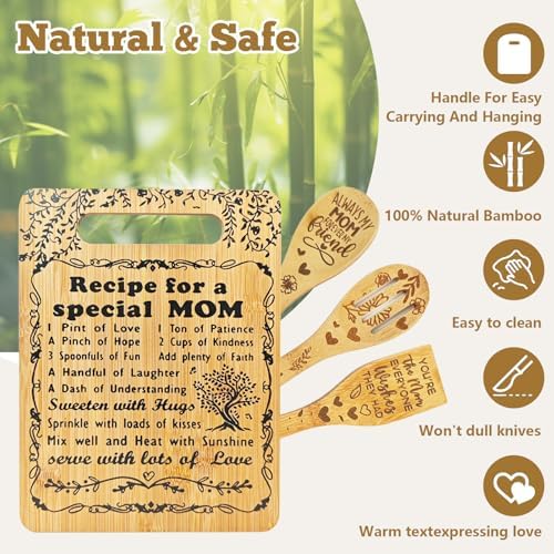 Mom Birthday Gifts - "Recipe for a Special Mom" Cutting Board Set - Image 5