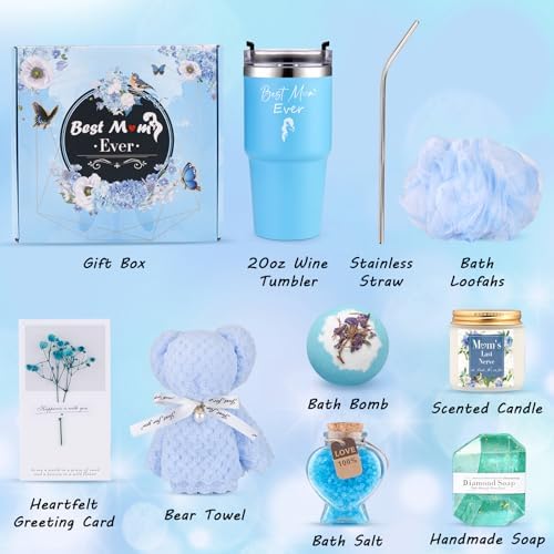 Mom Birthday Gifts Ideas Basket for Moms Mama Mother from Daughter Son Child, Mothers Day Gifts, New Mom Gift, Relaxing Spa Bath Set for Mama 20oz Tumbler - Image 6