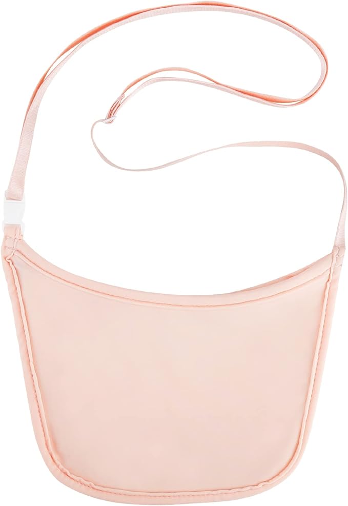Hidden Wallet, Travel Hidden Wallet Under Clothes, Undergarment Crossbody Secert Body Pouch for Passport Money & Valuables, (Pink)