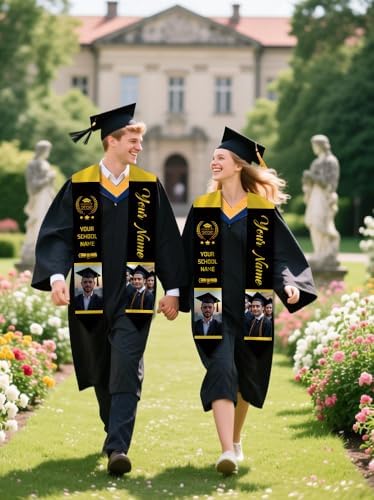 Dicodes Custom Graduation Stole Class of 2026 Personalized Graduation Sash Graduation Gift and Keepsake with Photo Text - Image 6