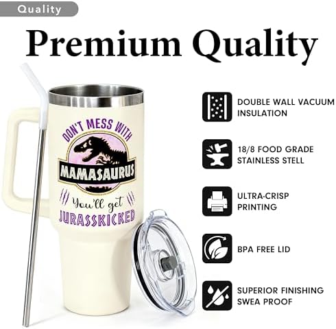 Gifts for Mom from Daughter, Son for Mothers Day, Christmas, Birthday - Birthday Gifts for Moms, Birthday Present for moms, Happy Birthdays Mom - Mother Tumbler 40oz Stainless Steel Coffee Cup - Image 5