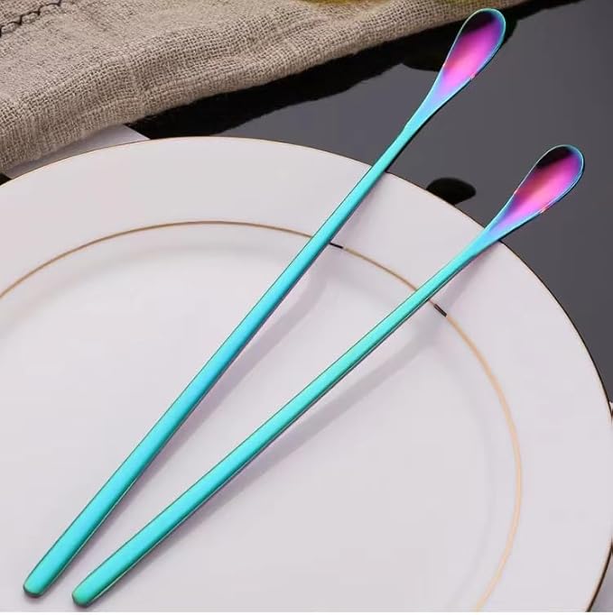 6Pcs Coffee Tea Espresso Long Handle Mixing Stirrers Spoon, Stainless Steel Mini Stirring Honey Spoons Tiny Mixing Iced Tea Spoons for Kitchen Soup Coffee Cocktail Mixing Stirring Tea Beverage10.4"