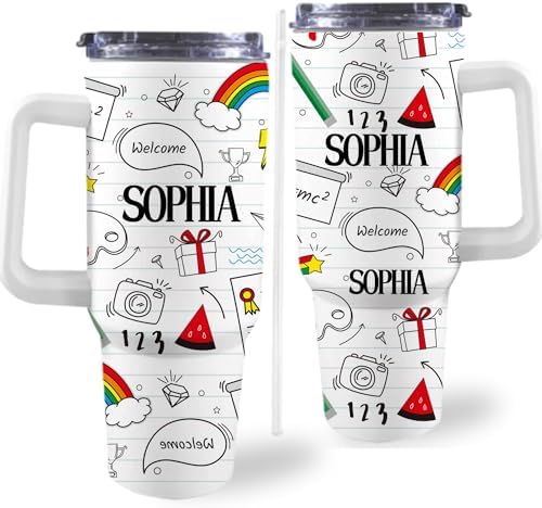 Teacher Gifts For Women Men, 40oz Personalized Stainless Steel Tumbler with Handle and Straw For Teacher Appreciation Gifts from Students, Custom Teacher Tumbler for Teachers Day, Birthday by Artsadd